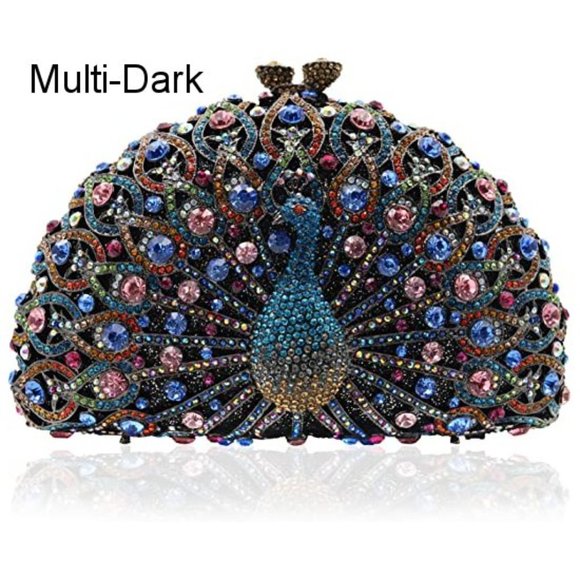 NEW Sparkling Bling Swarovski Crystal Rhinestone Peacock Clutch Bird Pur… - Picture 12 of 17